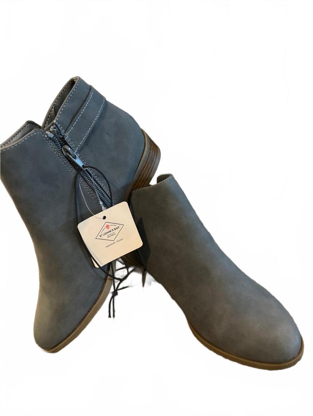 St. John’s Bag gray ankle boots with side buckle size 6.5 BNWT